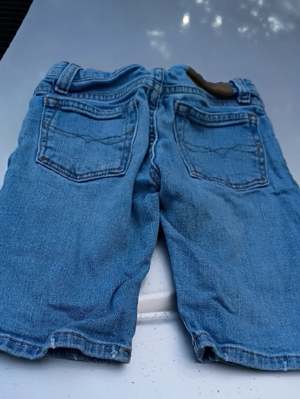 Ralph Lauren Polo Blue Denim Shorts with Gold Stitching